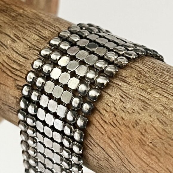 Mesh Chain Metal Bracelet Silver Tone - Picture 3 of 5